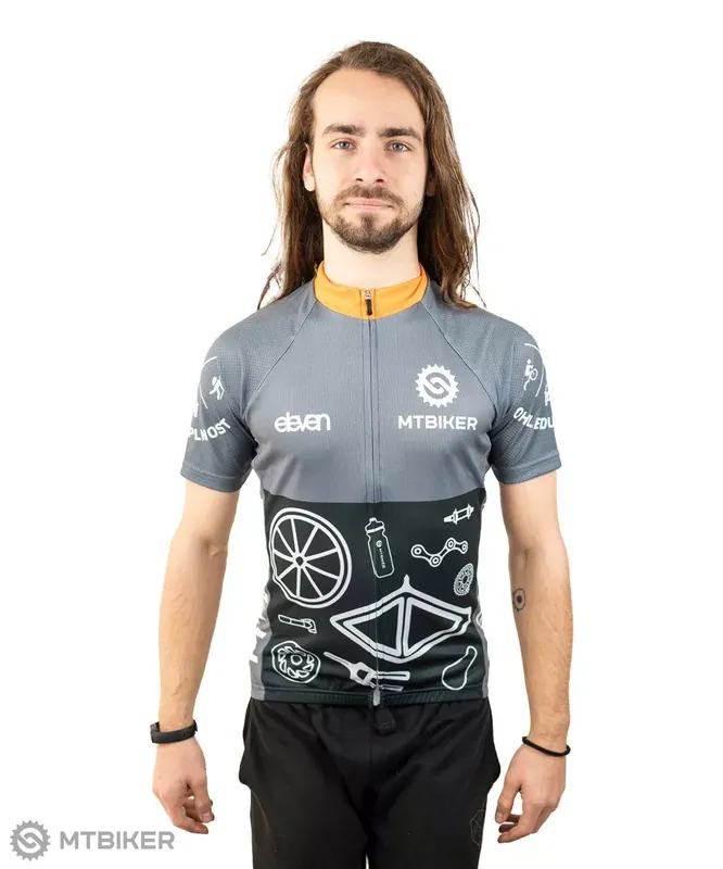 MTBIKER dres, šedá/oranžová Přímo Od Výrobce