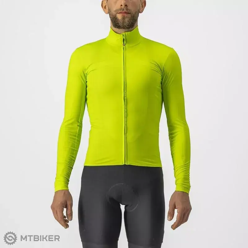 Ověřený Castelli PRO THERMAL LS dres, zářivá limetková