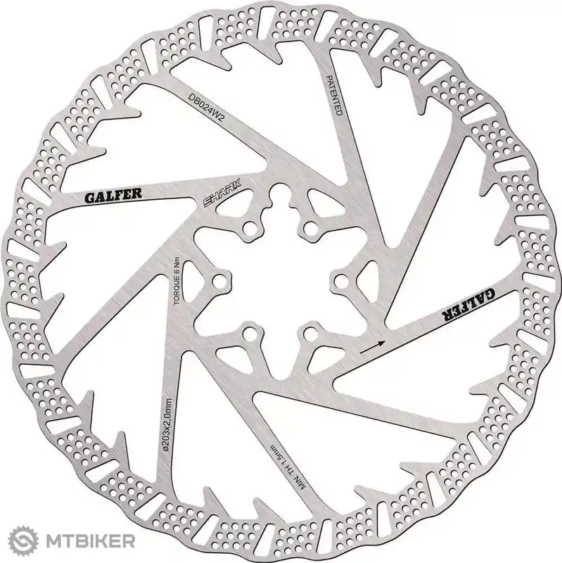 Originální Galfer Shark brzdový kotouč, 203 mm, 6 děr