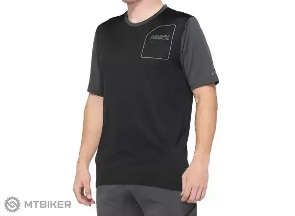 100% Ridecamp Short Sleeve Jersey dres, black/charcoal Akční Nabídka
