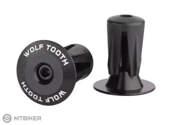 Značkový Wolf Tooth koncovky do řídítek, černá