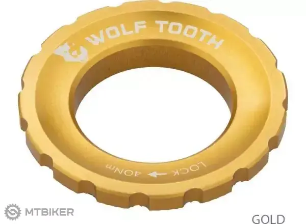 Originální Wolf Tooth Centerlock externí matice zlatá