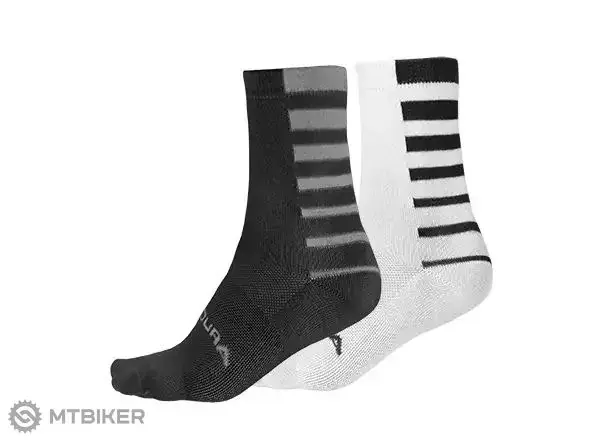 Endura Coolmax Stripe ponožky, 2 páry, černá/bílá Odeslání Ihned