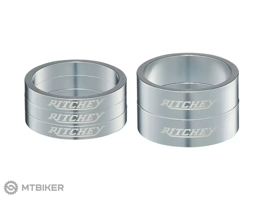 Výhodná Nabídka Ritchey Spacer Set 1 1/8" sada podložek, 2x10 mm/3x5 mm, stříbrná