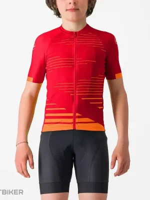 Značkový Castelli AERO KID dětský dres, červená