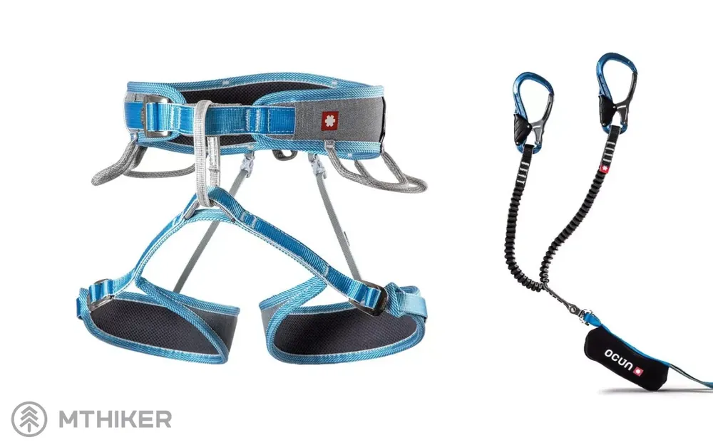 OCÚN Via Ferrata Twist Tech ECO Captur Pro Swivel ferratový set, šedá/modrá Bezpečná Platba
