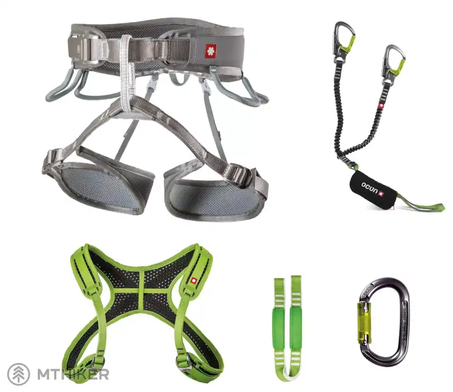 OCÚN Via Ferrata Twist + Chest Set ferratový set, grey silver/green Bezpečná Platba