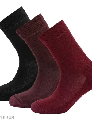 Devold Daily Merino Medium dámské ponožky, 3 páry, beetroot mix Must-Have