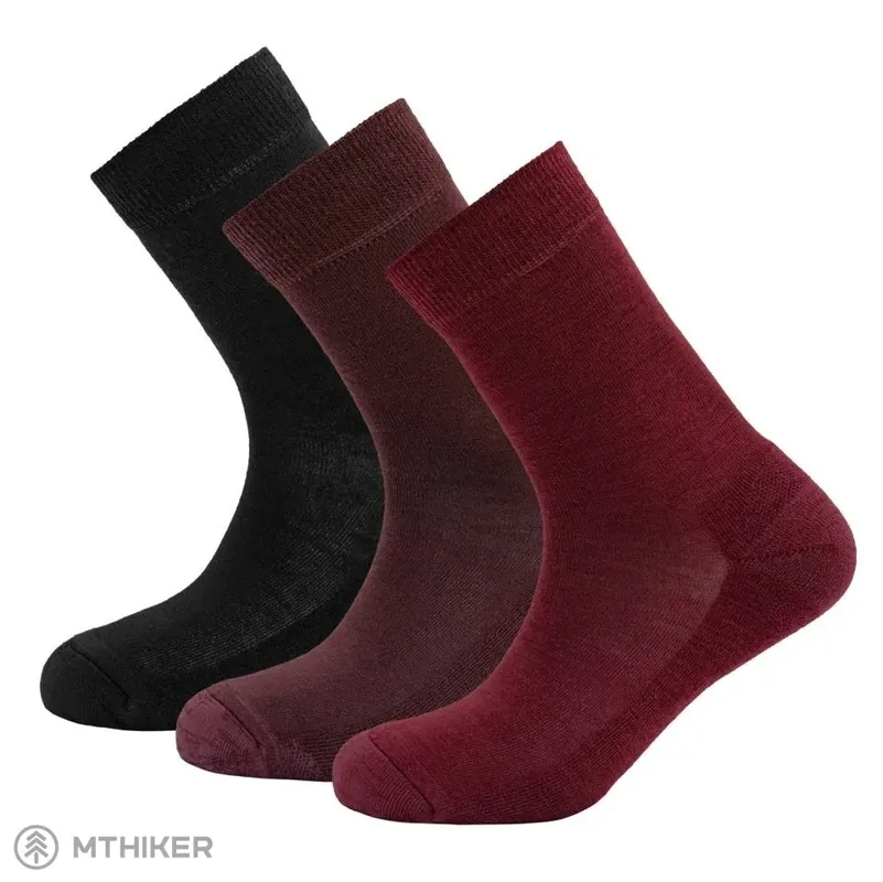 Devold Daily Merino Medium dámské ponožky, 3 páry, beetroot mix Must-Have