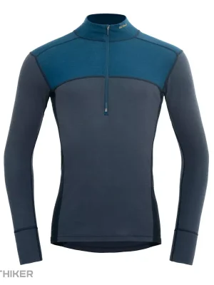 Devold Lauparen Merino 190 Zip Neck tričko, flood/night/ink Cenově Výhodný