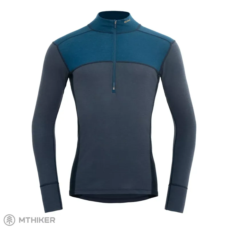 Devold Lauparen Merino 190 Zip Neck tričko, flood/night/ink Cenově Výhodný