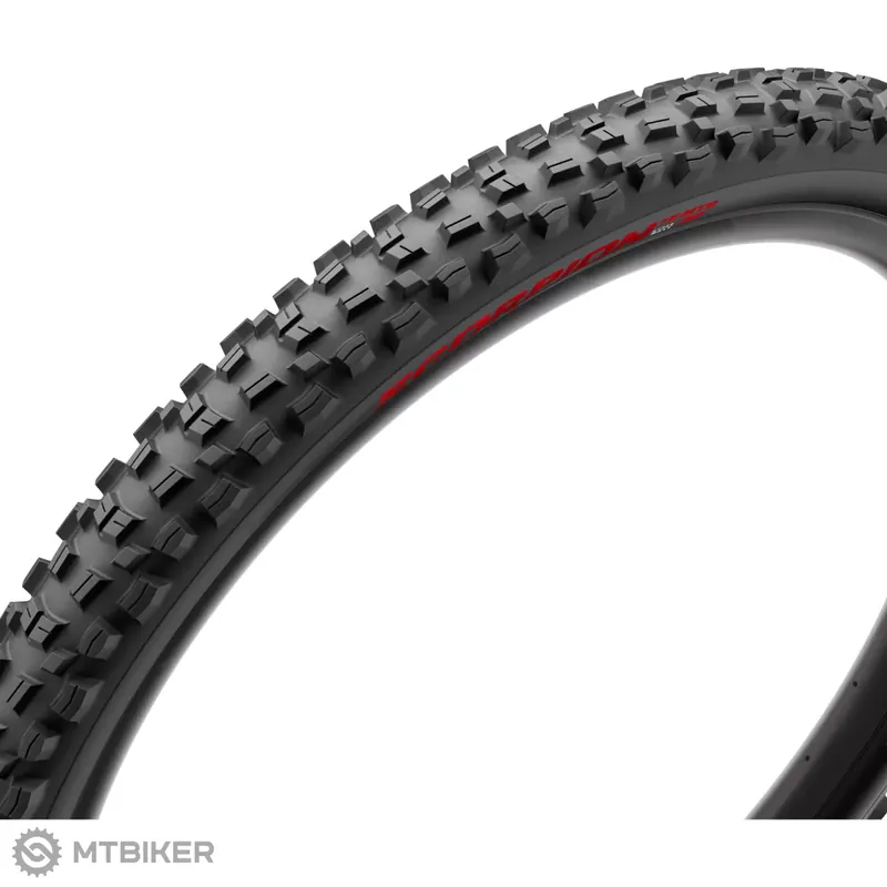 Zlevněný Pirelli Scorpion™ E-MTB M 29x2.6" HyperWALL SmartGRIP Gravity plášť, TLR, kevlar, OEM, červené nápisy