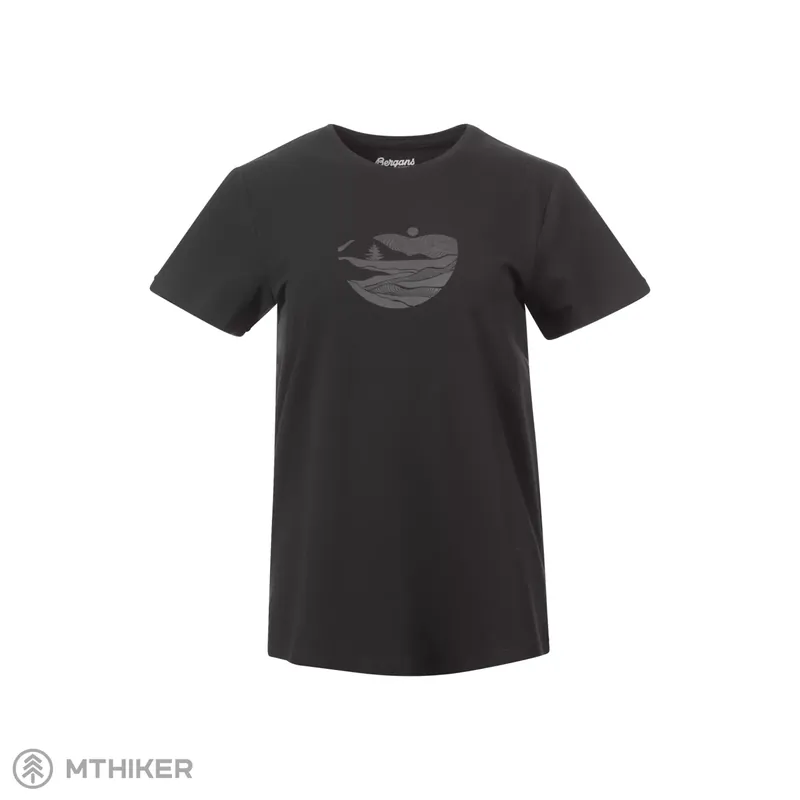 Bergans Nordmarka Organic Cotton dámské tričko, dark shadow grey/dark shadow grey sunset Sezónní Sleva