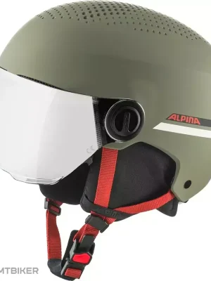 ALPINA ZUPO VISOR Q-LITE dětská přilba, olive/red matt/orange-silver Levný