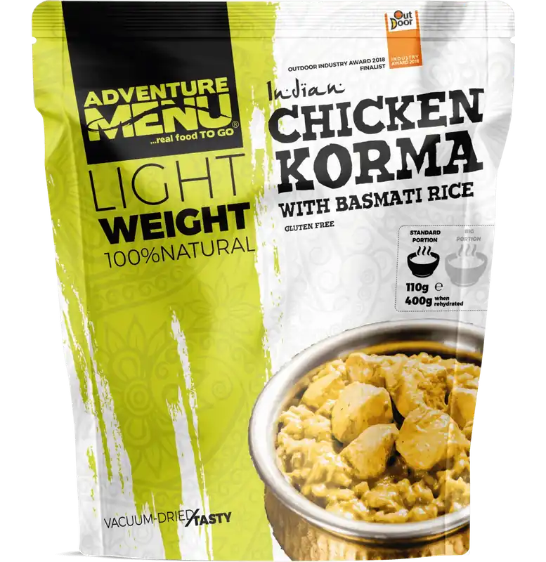 Expresní Doručení Adventure menu Kuře Korma s rýží basmati 110g standard porce