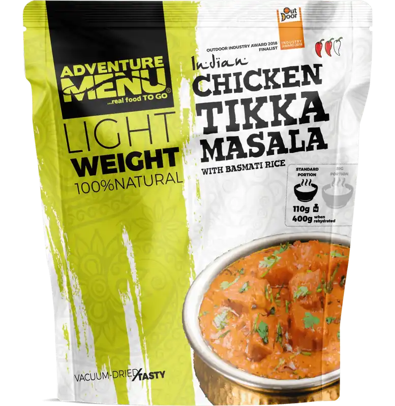 Dokud Zásoby Vydrží Adventure menu Kuře tikka masala s rýží basmati 180g velká porce