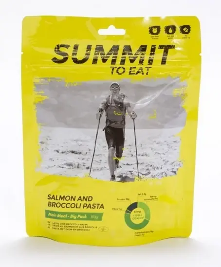 Akční Cena Summit to eat Losos s těstovinami a brokolicí velká porce 193g nakup jídlo min. za 2000Kč, použij kod "jidlo10" a získej slevu 10%