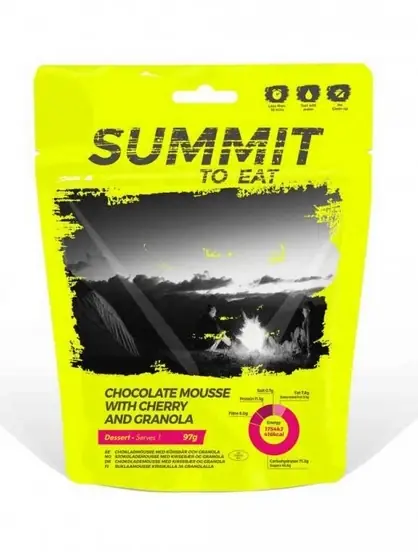 Summit to eat Čokoládová pěna s Granolou a třešněmi 97g nakup jídlo min. za 2000Kč, použij kod "jidlo10" a získej slevu 10% Sleva