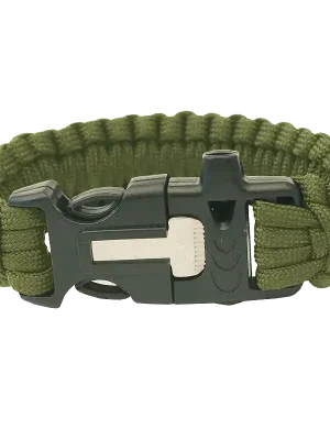 Oblíbený HIGHLANDER paracord náramek - trojzubec, píšťalka, křesadlo