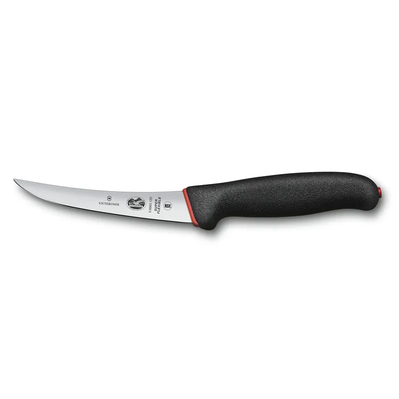 Victorinox Nůž Dual Grip, boning knife, 12cm, straight, super flex, black/red Levný