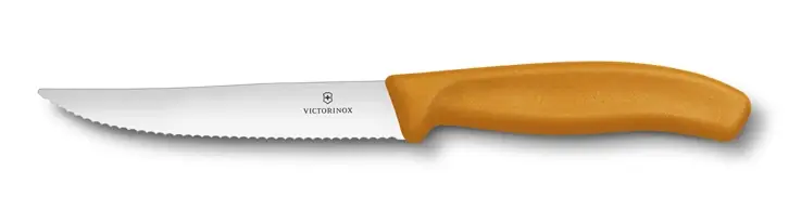 Victorinox Steak nůž, vlnkované ostří, 12 cm, oranžový Nejlepší Volba