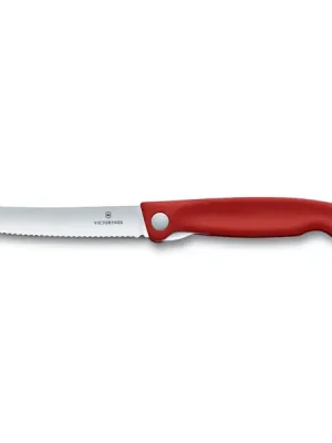 Cenový Hit Victorinox Skládací svačinový nůž Swiss Classic, červený, vlnkované ostří