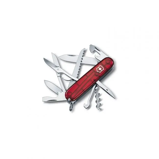 Super Cena Victorinox kapesní nůž transparentní 91mm Huntsman rudý