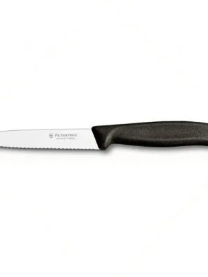 Kuchyňský nůž Victorinox univerzální, vroubkovaný, černý Víkendová Akce