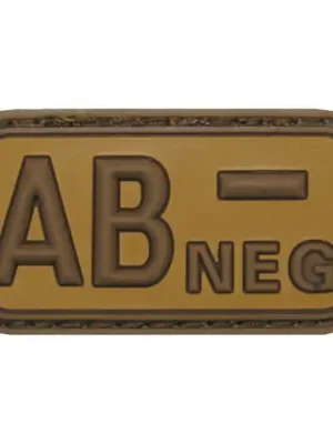 Jen Po Omezenou Doba MFH nášivka krevní skupina 3D AB negativní khaki 5x2,5cm