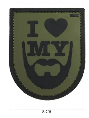 Zlevněný WARAGOD PVC nášivka "I love my beard"