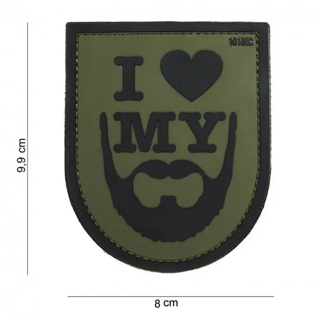 Zlevněný WARAGOD PVC nášivka "I love my beard"