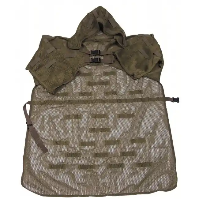 Rychlé Dodání MFH maskovací plášť s poutky a kapucí, olivový