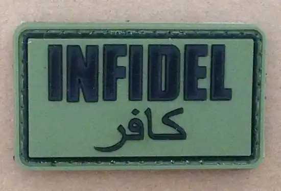 WARAGOD Tactical nášivka Infidel, olive, 5 x 3cm Hit Sezóny