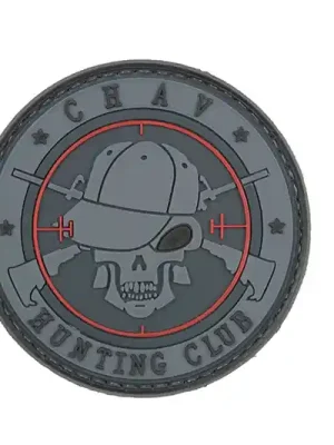 Expresní Doručení WARAGOD Tactical nášivka Hunting Club, šedá, 6cm