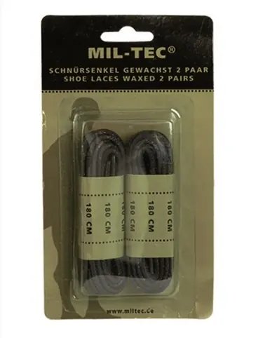Mil-Tec Co voskované tkaničky do bot, černé 140cm Akce