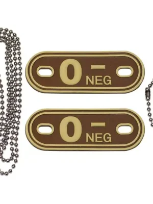 Přímo Od Výrobce MFH Dog-Tags psí štítky 0 NEG, 3D PVC, hnědé