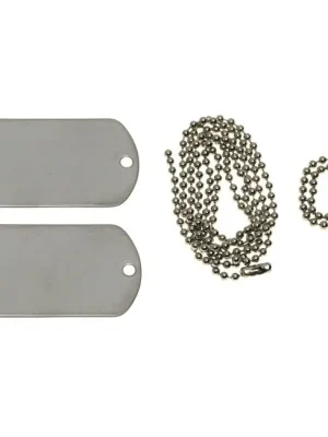 Akční Cena MFH Dog-Tags psí štítky matný nerez s nerez řetízkem