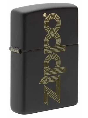 Autentický Zippo s nápisem benzínový zapalovač, černý
