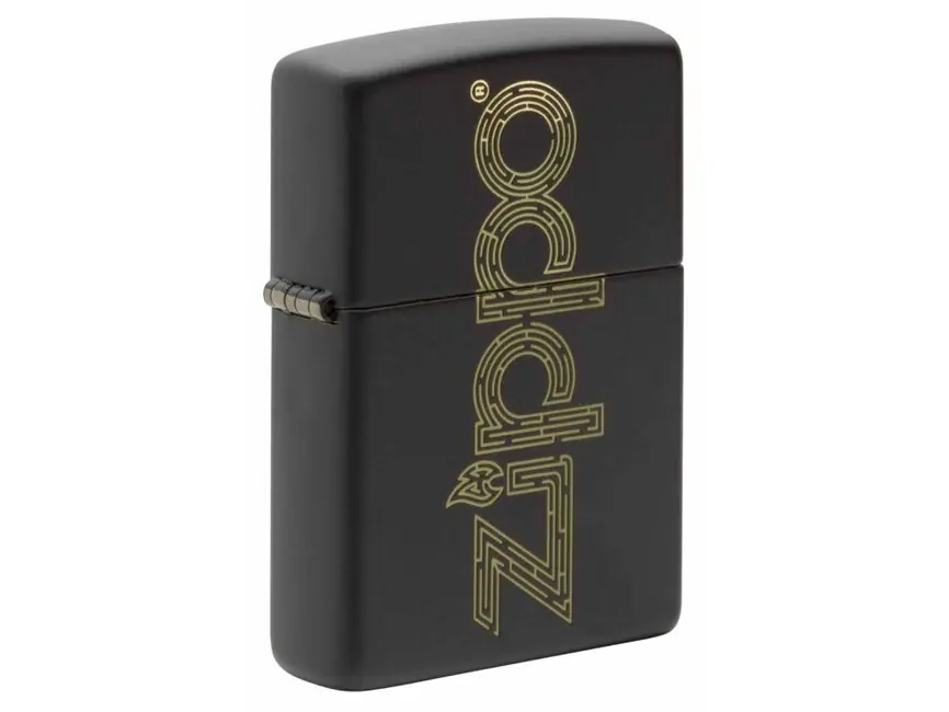 Autentický Zippo s nápisem benzínový zapalovač, černý
