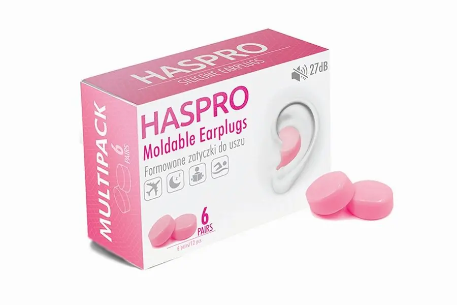 HASPRO 6P silikonové špunty do uší, růžové Novinka