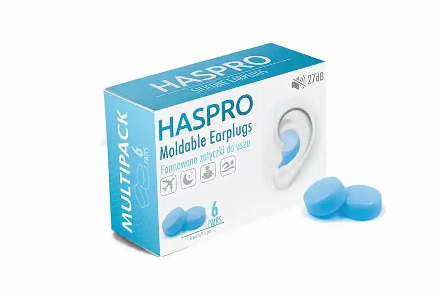 Hit Sezóny HASPRO 6P silikonové špunty do uší, modré
