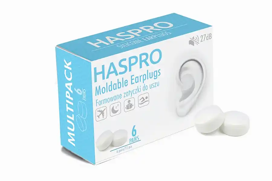 HASPRO 6P silikonové špunty do uší, bílé Poslední Šance