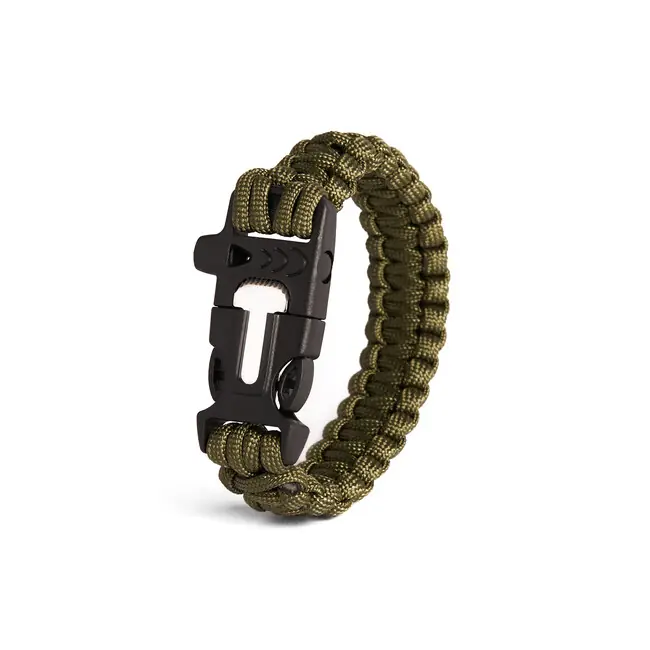 Kup Teď WARAGOD Bazin paracord náramek s píšťalkou a kresadlem, zelený