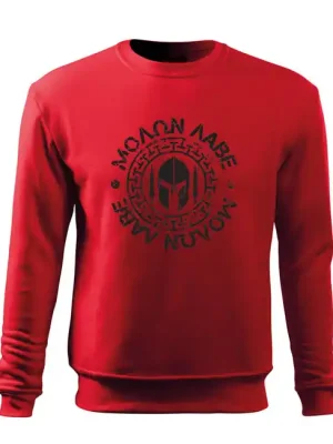 Finální Výprodej DRAGOWA pánská mikina Molon Labe, červená 300g/m2