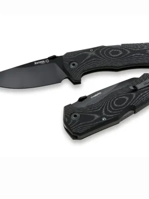 Značkový Lionsteel Velmi robustní kapesní nůž s černou čepelí TM1 MB
