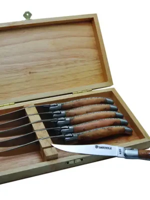 Laguiole DUB124 sada 6-ti nožů na steaky s rukojetí z jalovcového dřeva Must-Have
