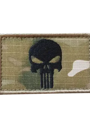 WARAGOD nášivka Embroidery Rectangle Punisher Flag Patch Multicam Hit Sezóny