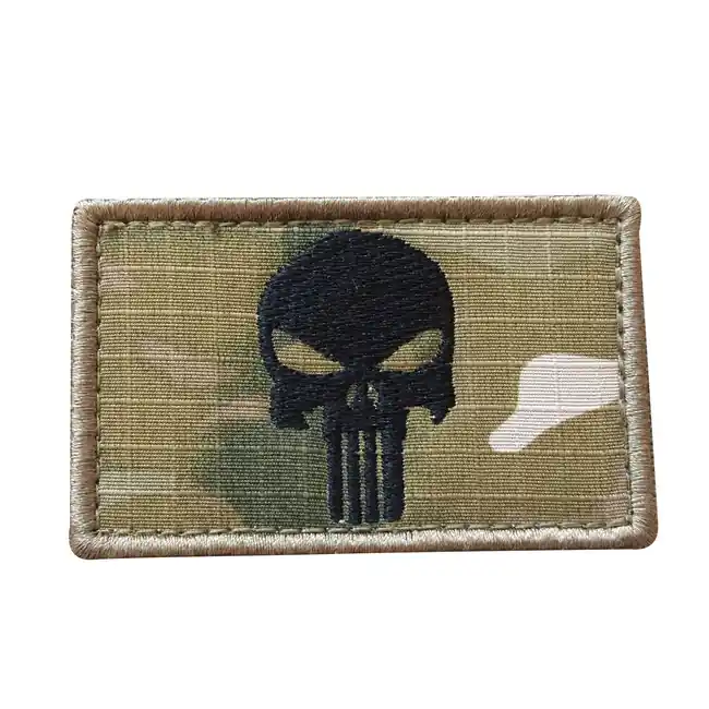 WARAGOD nášivka Embroidery Rectangle Punisher Flag Patch Multicam Hit Sezóny