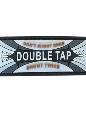 WARAGOD nášivka Double Tap Don‘t Shoot Once Shoot Twice PVC Patch Gray Sleva