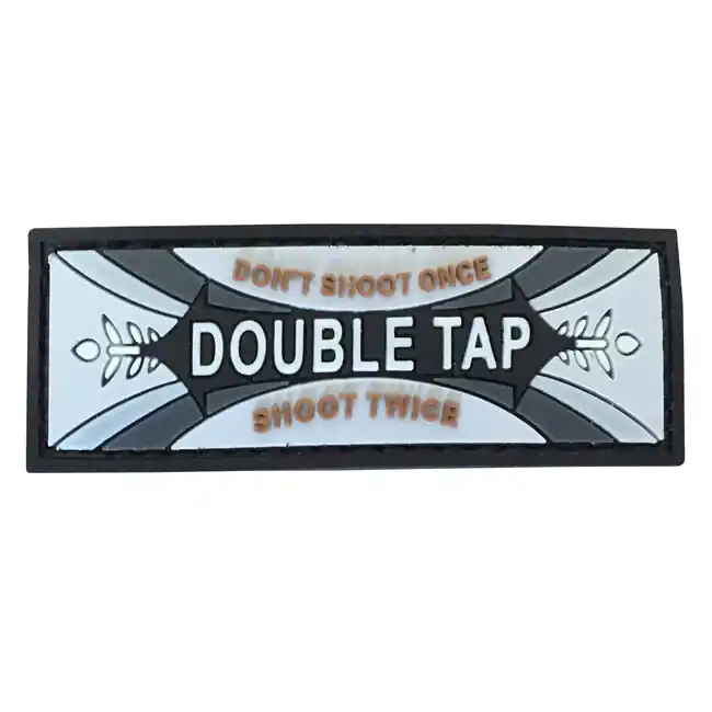WARAGOD nášivka Double Tap Don‘t Shoot Once Shoot Twice PVC Patch Gray Sleva